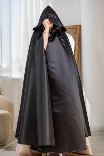 عباية عروس أسود/ بتدخيلات دانتيل