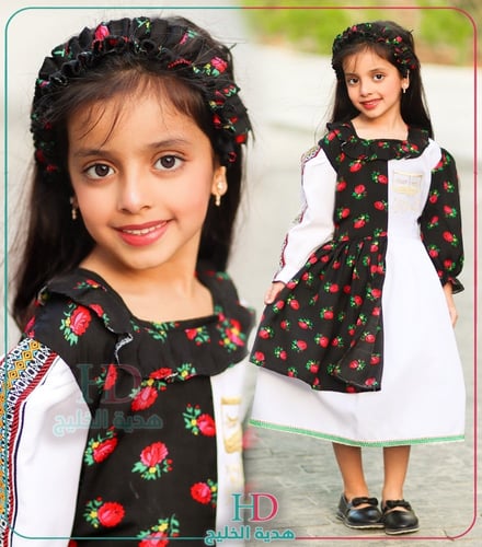 فستان شالكي اسود/ابيض/سدو