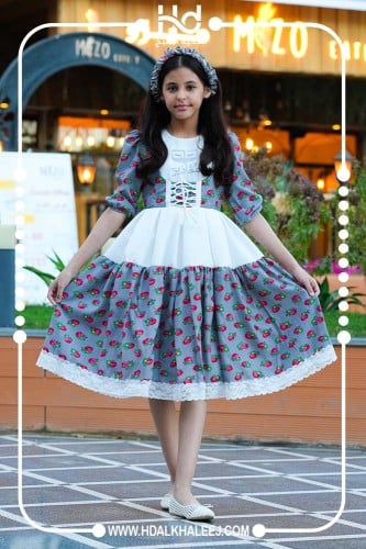 فستان شالكي رمادي/2024