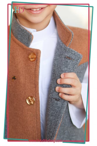 سديري شتوي جوخ بني مع رمادي