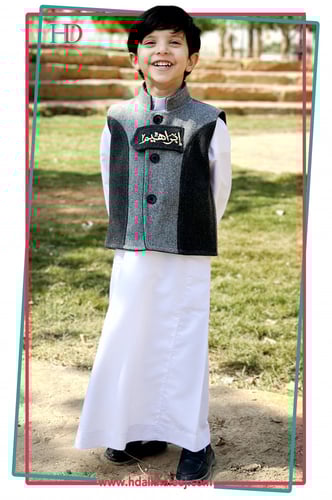 سديري شتوي جوخ اسود مع رمادي