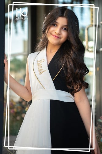 فستان العيد ( اسود_مع ابيض)