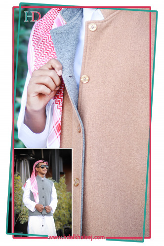 سديري شتوي رجالي (جوخ بني مع رمادي)