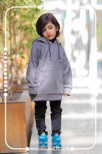 بلوفر اطفال شتوي شامواه رصاصي