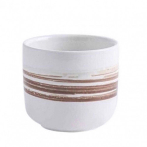 كوب سيرميك اللون أبيض نقش يدوي سعة 200 مل