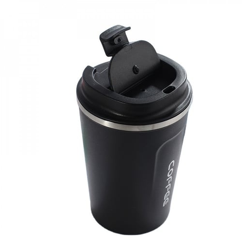 كوب استيل حافظ للحرارة سعة 380 مل اللون اسود