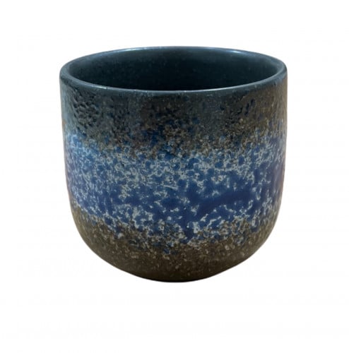 كوب سيرميك اسود نقش ازرق سعة 200 مل