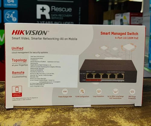 هايكفيجين مفتاح مراقبة 4 منافذ بي او اي بلس (حتى 2...