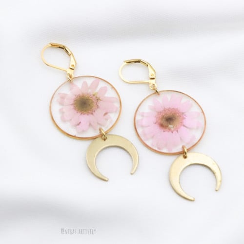 اقراط pink daisy