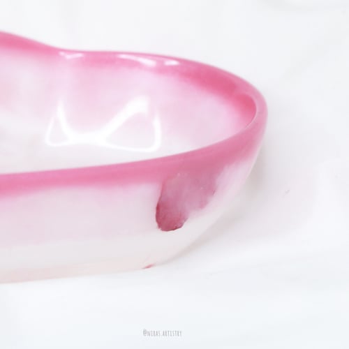 pink heart dish صحن