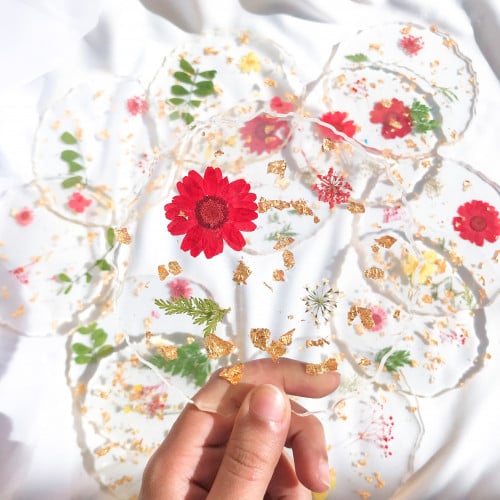 مجموعه قاعدات اكواب\ كوستر red flowers