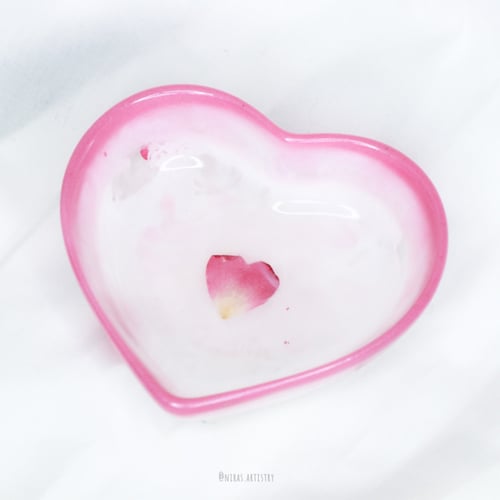 pink heart dish صحن
