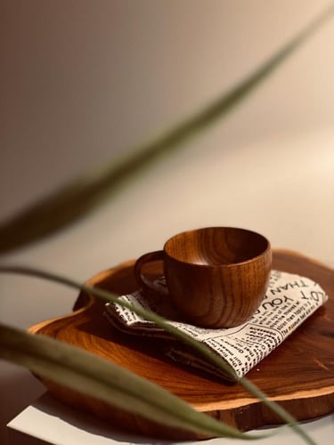 كوب كابتشينو خشبي