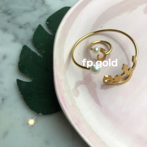 طقم اسواره مطلي ذهب مع لولو نحيفه مع خاتم