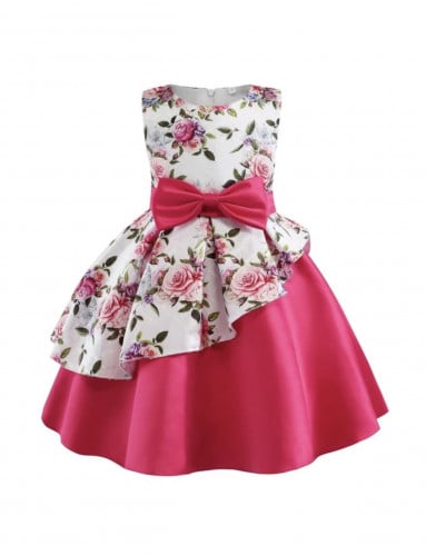 فستان بقوس مشجر للبنات