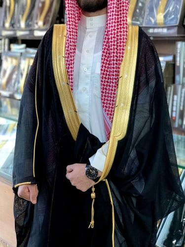 بشت رجالي ملكي رسمي لون أسود دقة ملكيه قماش صوف 80...