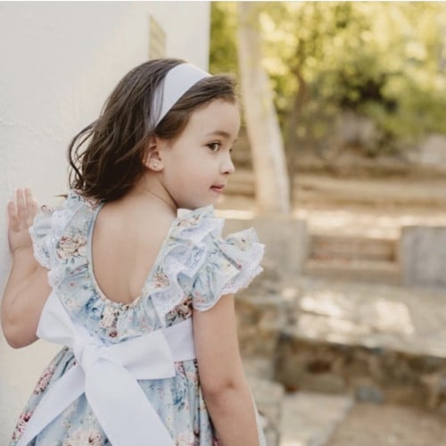 فستان اسباني سماوي مشجر