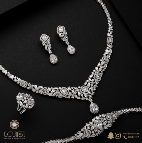 طقم زركون فخم مطلي