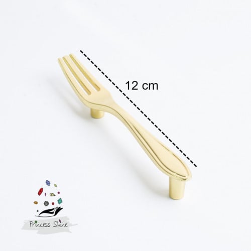 218 - مقبض بشكل شوكة لون ( ذهبي ) - قطعتين