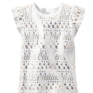 بلوزة بناتي ماركة كارترز - أبيض وذهبي