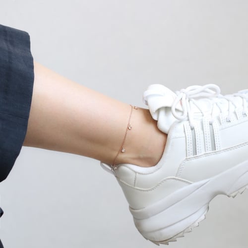 خلخال يحمل حبات الزركون الأصلية متدلية و ذو بريق ل...