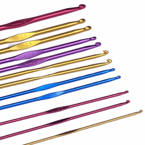 سنارات كروشيه حديد طقم مكون من ( 12قطعه )