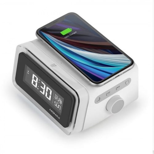 مكبر صوت موماكس 4 في 1 ساعة منبه رقمية باضاءة ملون...