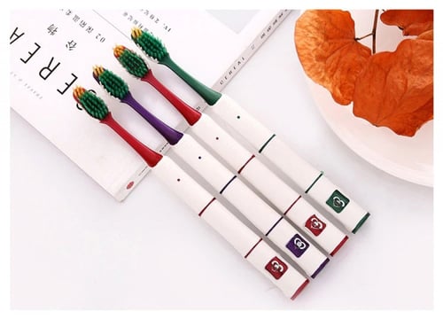 4 قطع فرشاة أسنان مزدوجة ناعمة جدا نانو للعناية با...