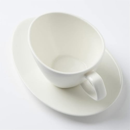 طقم كوب سيراميك مع الصحن - سعة 165 مل