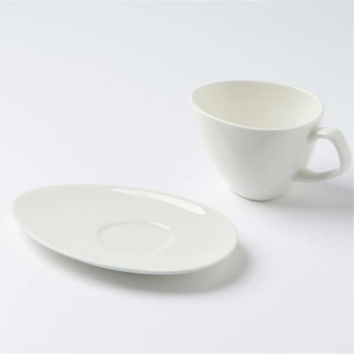 طقم كوب سيراميك مع الصحن - سعة 165 مل