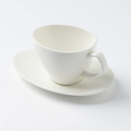 طقم كوب سيراميك مع الصحن - سعة 165 مل