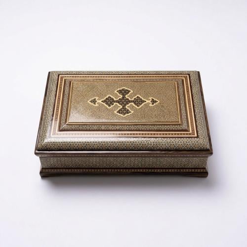 صندوق خشب نقش أصفهان يدوي ملون 22 سم *32 سم