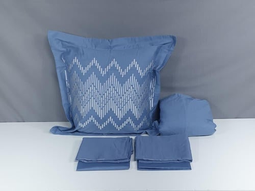 مفرش تينسل سايكورا قطن 100% لون أزرق 8 قطع صيفي مز...