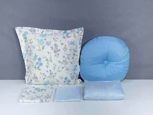 مفرش لوتس مشجر 7 قطع قطن 100% صيفي مفرد ونصف