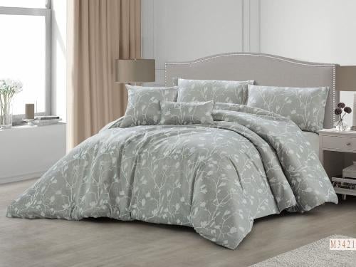 مفرش برومس جاكار لون رمادي صيفي مزدوج