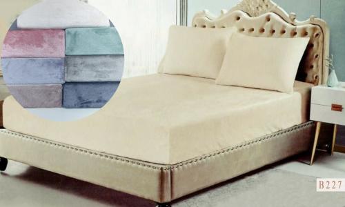 شرشف مطاط هوم مخمل شتوي مزدوج ألوان متعددة 200*cm3...