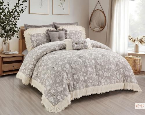 مفرش ميلانو دانتيل مشجر 5 قطع صيفي مفرد ونصف