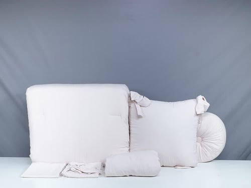 مفرش ميان لون وردي 6 قطع صيفي مفرد ونصف