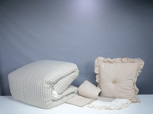 مفرش ميلانو دانتيل مشجر 5 قطع صيفي مفرد ونصف