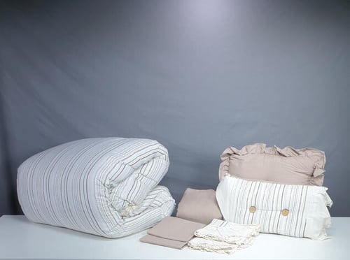 مفرش ميلانو دانتيل مشجر 8 قطع صيفي مزدوج