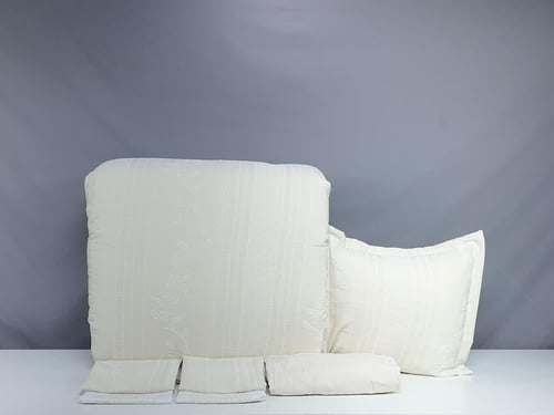 مفرش لورين جاكار لون بيج فاتح 7 قطع صيفي مزدوج