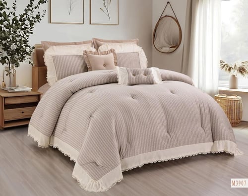 مفرش ميلانو دانتيل مشجر 8 قطع صيفي مزدوج