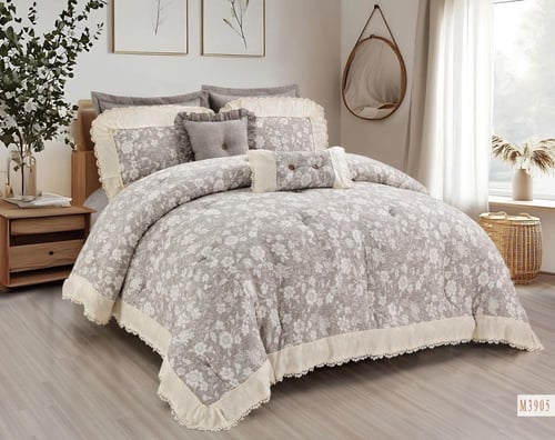 مفرش ميلانو دانتيل مشجر 8 قطع صيفي مزدوج