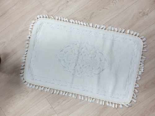 سجادة أرضية تركي أبيض قطن 100% 60*100 CM