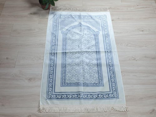 سجادة صلاة محراب دانتيل رصاصي فاتح 80*cm 120