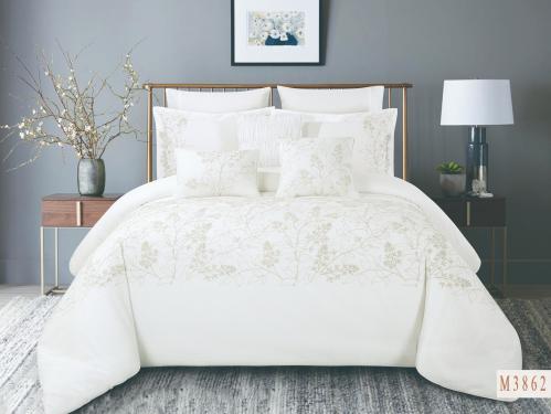 مفرش أرسيليا عرانسي فاخر مطرز 9 قطع صيفي مزدوج