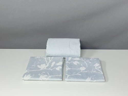 مفرش برومس جاكار لون رصاصي فاتح صيفي مزدوج