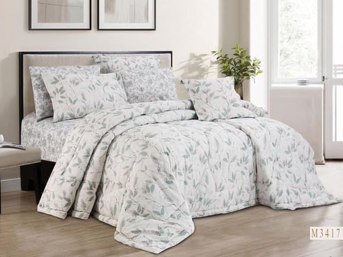 مفرش لندن مشجر قطن 100% صيفي مفرد ونصف