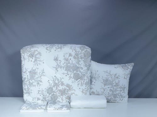 مفرش جمانة مشجر 7 قطع قطن 100% صيفي مزدوج