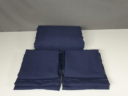 مفرش لونا سادة مطرز طرف كحلي صيفي مزدوج